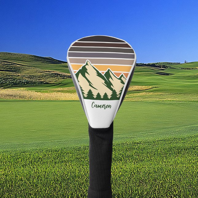 Green Forest Sunset Cool Customisable Golf Head Cover (Creator Uploaded)