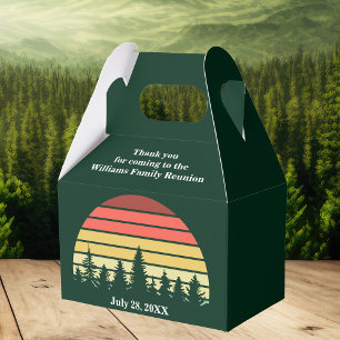 Green Forest Sunset Custom Family Reunion Party Favour Box