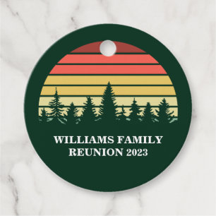 Green Forest Sunset Custom Family Reunion Party Favour Tags