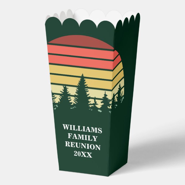 Green Forest Sunset Cute Custom Popcorn Party Favour Box (Front)
