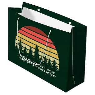 Green Forest Sunset Nature Retreat Custom Large Gift Bag