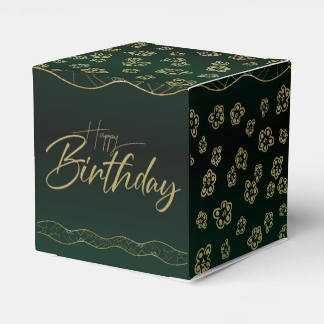 green forest to fulfill beautiful flowers favour box (Back Side)