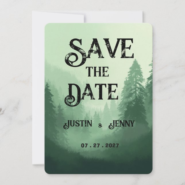 Green Forest Wedding wedding Invitation (Front)