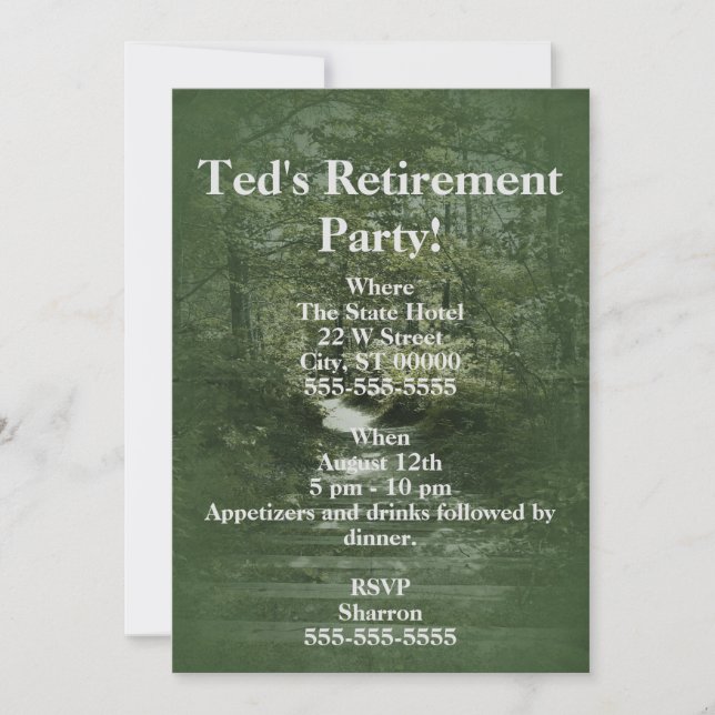 Green Forest With Stair Path Invitation (Front)