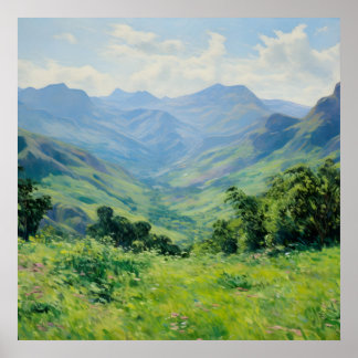  Green Forested Peaks Fine Art | Impressionism  Poster
