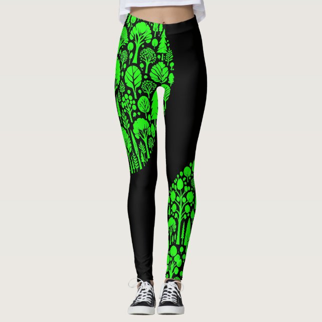 Green Forests of Trees Leggings (Front)
