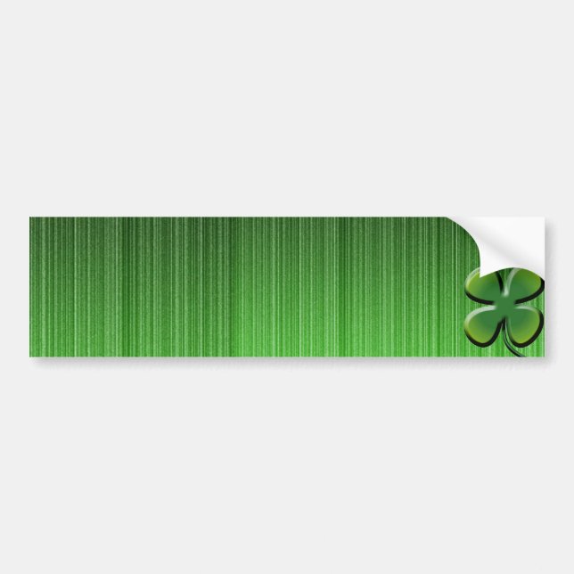 Green Four Leaf Clover Bumper Sticker (Front)