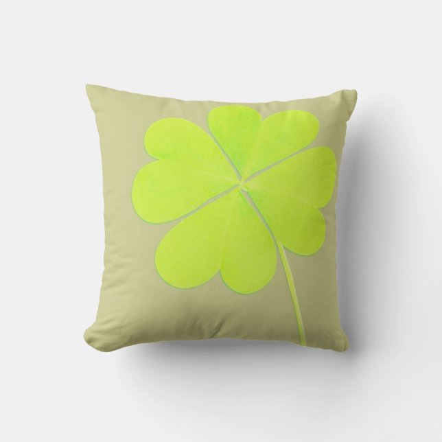 Green Four Leaf Clover Cushion (Front)