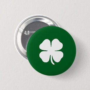 Green Four Leaf Clover Lucky Irish 6 Cm Round Badge