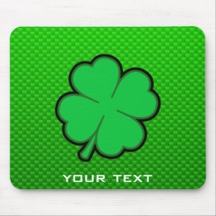 Green Four Leaf Clover Mouse Mat