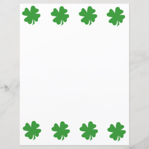 Green Four Leaf Clover Paper Sheet