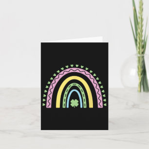 Green Four Leaf Clover Rainbow St Patrick's Day Bo Card