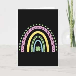 Green Four Leaf Clover Rainbow St Patrick's Day Bo Card