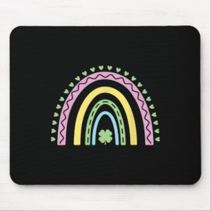 Green Four Leaf Clover Rainbow St Patrick's Day Bo Mouse Mat