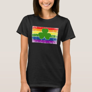 Green Four Leaf Clover Rainbow St Patrick's Day T-Shirt