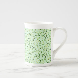 Green Four Leaf Clovers St Patricks Day Bone China Mug