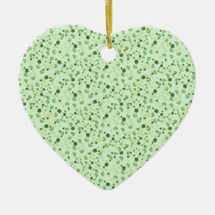 Green Four Leaf Clovers St Patricks Day Ceramic Tree Decoration