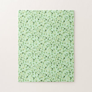 Green Four Leaf Clovers St Patricks Day Jigsaw Puzzle