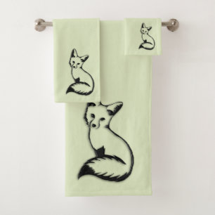 Green Fox   Bath Towel Set