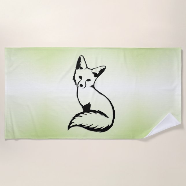 Green Fox   Beach Towel (Front)