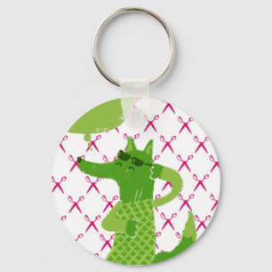 Green fox key ring
