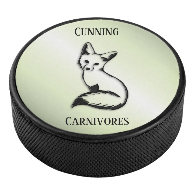 Green Fox Tailored Text Hockey Puck (3/4)