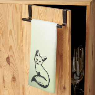 Green Fox   Tea Towel