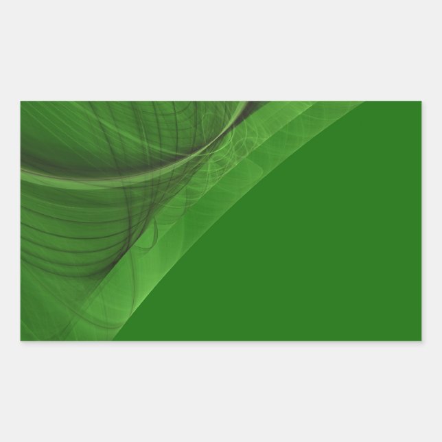 Green Fractal Background Rectangle Sticker (Front)