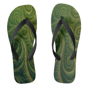 Green Fractal  Flip Flops