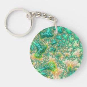 Green Fractal Key Ring