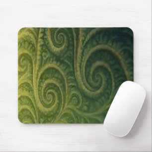 Green Fractal Mouse Mat