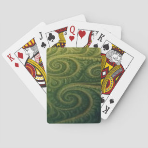 Green Fractal Playing Cards