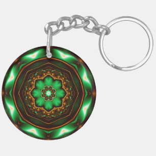 Green fractal’s ornament key ring