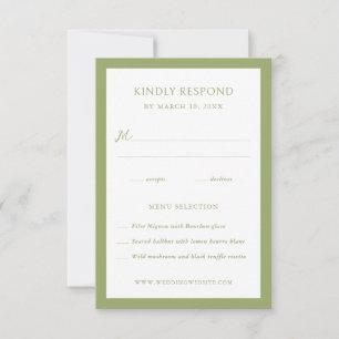 Green Frame Wedding RSVP Card