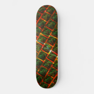 'Green framed eyes', scratches or red grating. Skateboard
