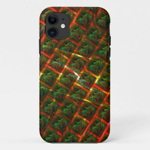 'Green framed eyes', scratches or red grid. iPhone 11 Case