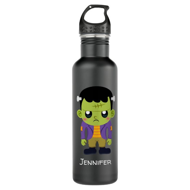 Green Frankenstein Monster Halloween 710 Ml Water Bottle (Front)