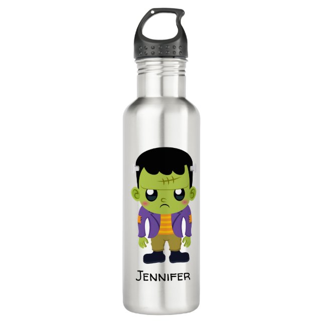 Green Frankenstein Monster Halloween 710 Ml Water Bottle (Front)