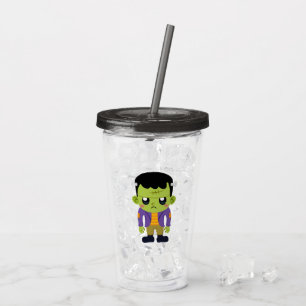 Green Frankenstein Monster Halloween Acrylic Tumbler