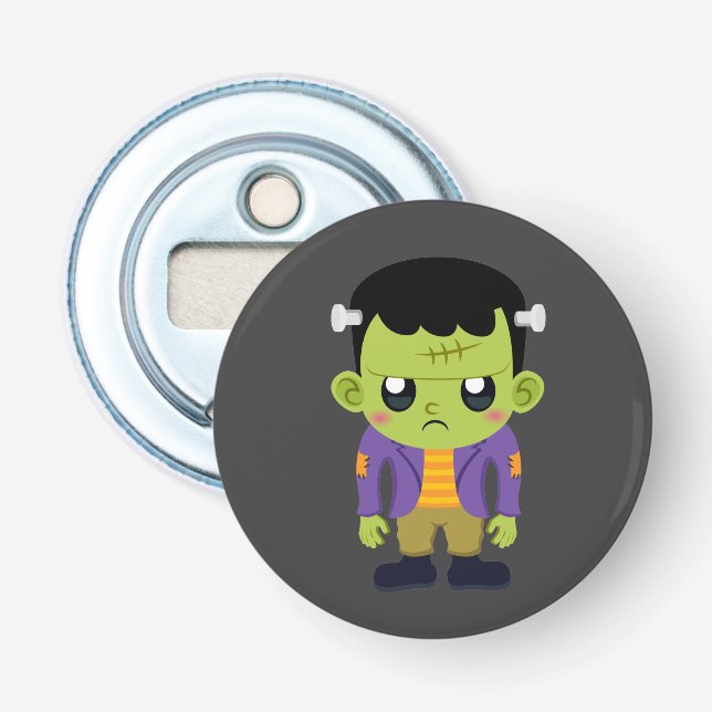 Green Frankenstein Monster Halloween Bottle Opener (Front)