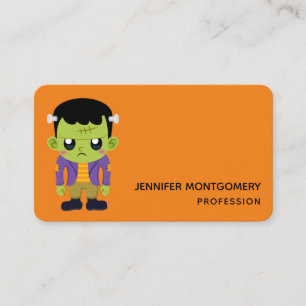Green Frankenstein Monster Halloween Business Card