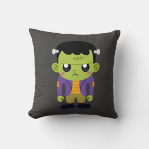 Green Frankenstein Monster Halloween Cushion