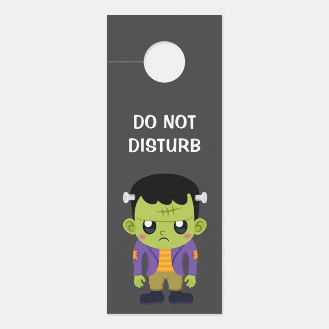 Green Frankenstein Monster Halloween Door Hanger (Front)