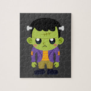 Green Frankenstein Monster Halloween Jigsaw Puzzle