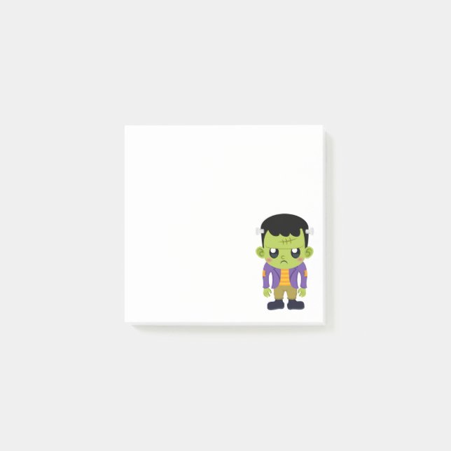 Green Frankenstein Monster Halloween Post-it Notes (Front)