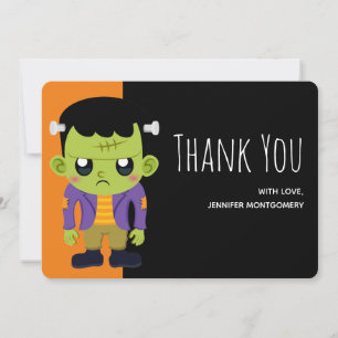 Green Frankenstein Monster Halloween Thank You Card