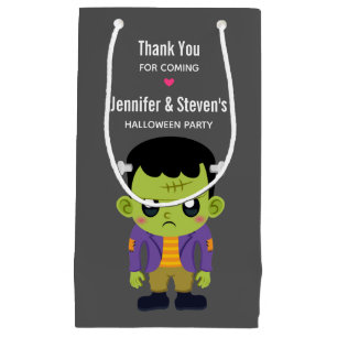 Green Frankenstein Monster Halloween Thank You Small Gift Bag