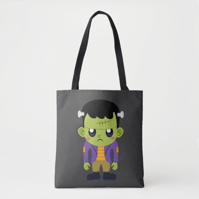 Green Frankenstein Monster Halloween Tote Bag (Front)