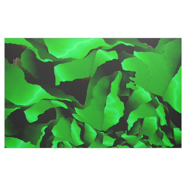Green frayed abstraction fabric (Yard)