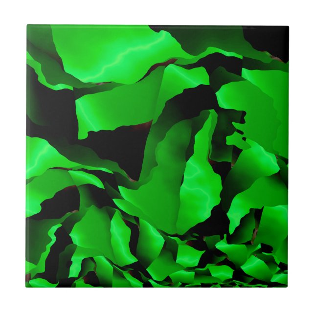 Green frayed abstraction tile (Front)